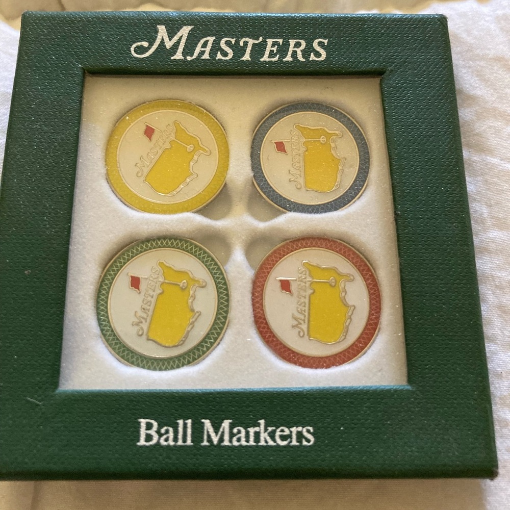Brand new in box ball markers directly from the Masters golf tournament.